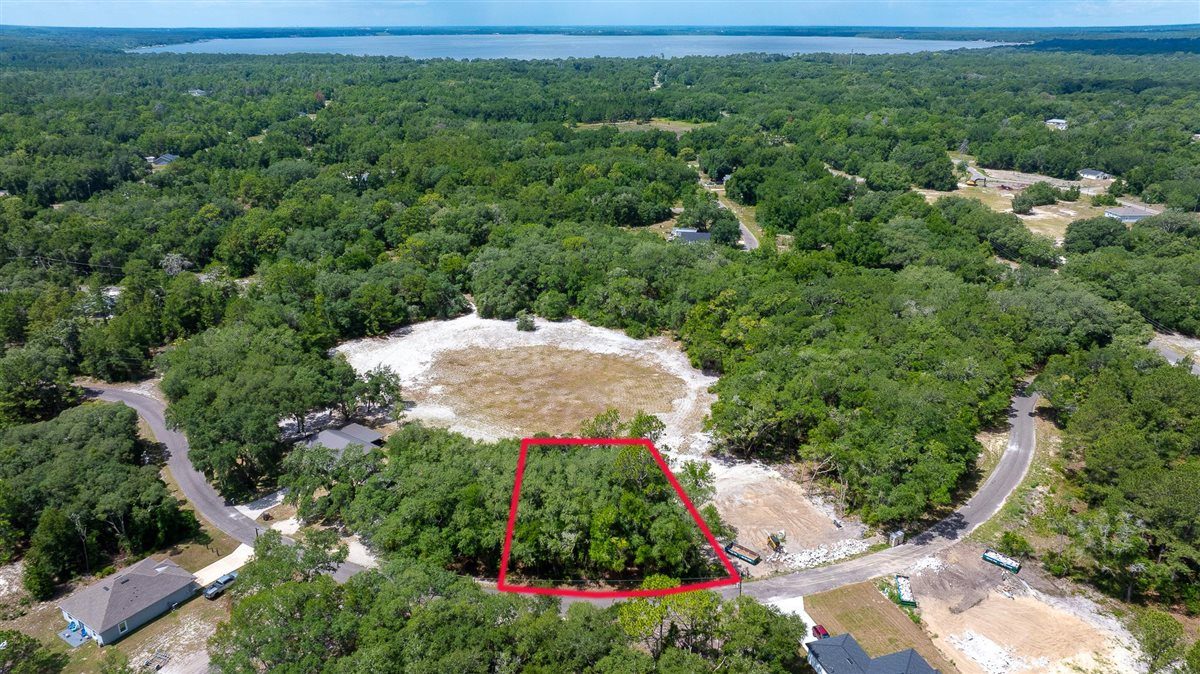 Aerial view of buildable lot in Ocklawaha