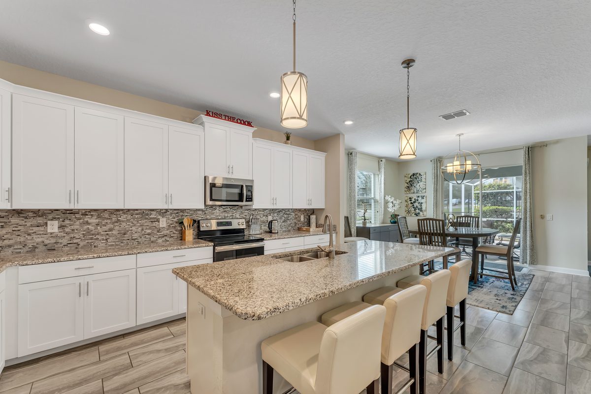 Kitchen with granite island